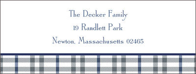 Gray and Blue Check Return Address Labels